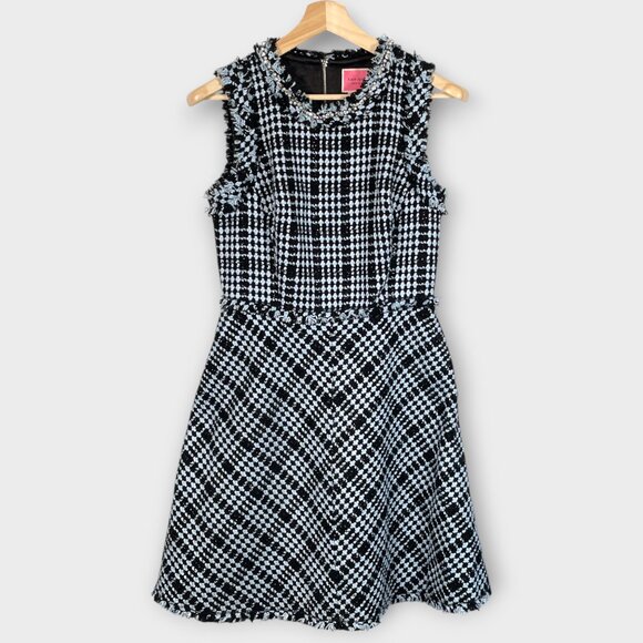 KATE SPADE Tweed Dress 8 Fit & Flare Preppy Old Money Parisian Chic NEW - Picture 4 of 12
